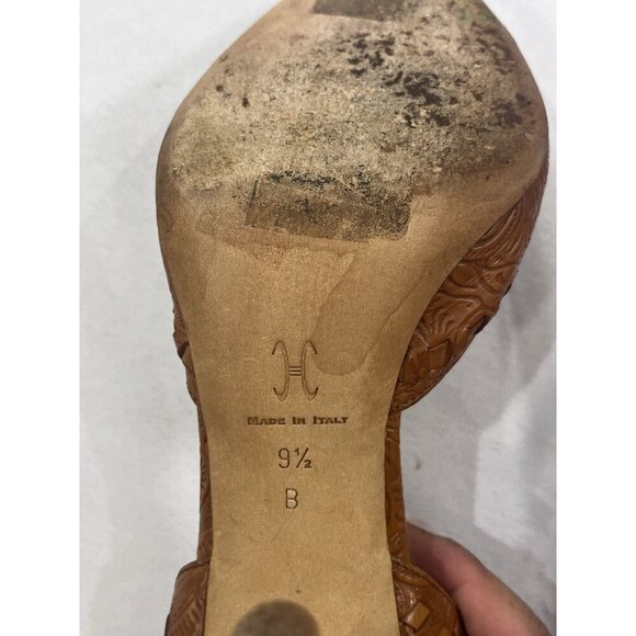 Cole Haan Classic Tan Round Toe Italian Leather Pumps Heels Shoes 9.5 - Picture 8 of 9